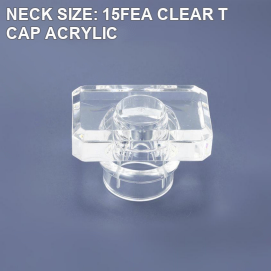 NECK SIZE: 15FEA CLEAR T CAP ACRYLIC perfume bottle cap reference