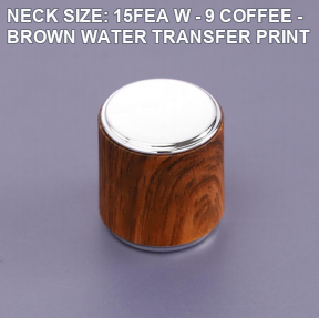 NECK SIZE: 15FEA W - 9 COFFEE - BROWN WATER TRANSFER PRINT perfume bottle cap reference