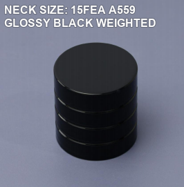 NECK SIZE: 15FEA A559 GLOSSY BLACK WEIGHTED perfume bottle cap reference