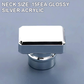 NECK SIZE: 15FEA GLOSSY SILVER ACRYLIC perfume bottle cap reference