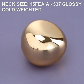 NECK SIZE: 15FEA A - 537 GLOSSY GOLD WEIGHTED perfume bottle cap reference
