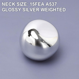 NECK SIZE: 15FEA A537 GLOSSY SILVER WEIGHTED perfume bottle cap reference