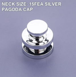 NECK SIZE: 15FEA SILVER PAGODA CAP perfume bottle cap reference