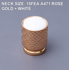 NECK SIZE: 15FEA A471 ROSE GOLD + WHITE perfume bottle cap reference