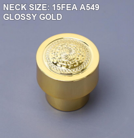 NECK SIZE: 15FEA A549 GLOSSY GOLD perfume bottle cap reference