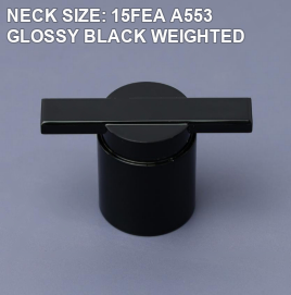 NECK SIZE: 15FEA A553 GLOSSY BLACK WEIGHTED perfume bottle cap reference