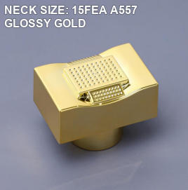 NECK SIZE: 15FEA A557 GLOSSY GOLD perfume bottle cap reference