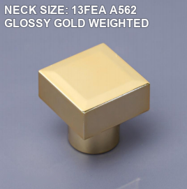 NECK SIZE: 13FEA A562 GLOSSY GOLD WEIGHTED perfume bottle cap reference