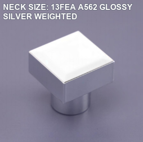 NECK SIZE: 13FEA A562 GLOSSY SILVER WEIGHTED perfume bottle cap reference