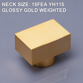 NECK SIZE: 15FEA YH115 GLOSSY GOLD WEIGHTED perfume bottle cap reference