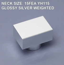 NECK SIZE: 15FEA YH115 GLOSSY SILVER WEIGHTED perfume bottle cap reference