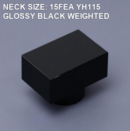 NECK SIZE: 15FEA YH115 GLOSSY BLACK WEIGHTED perfume bottle cap reference