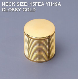 NECK SIZE: 15FEA YH49A GLOSSY GOLD perfume bottle cap reference