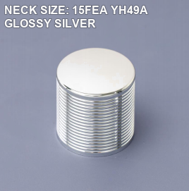 NECK SIZE: 15FEA YH49A GLOSSY SILVER perfume bottle cap reference