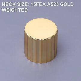 NECK SIZE: 15FEA A523 GOLD WEIGHTED perfume bottle cap reference