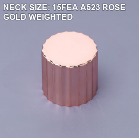 NECK SIZE: 15FEA A523 ROSE GOLD WEIGHTED perfume bottle cap reference