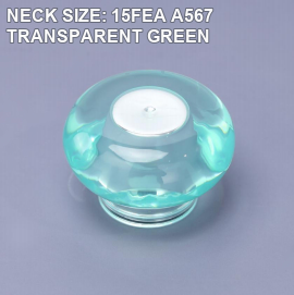 NECK SIZE: 15FEA A567 TRANSPARENT GREEN perfume bottle cap reference