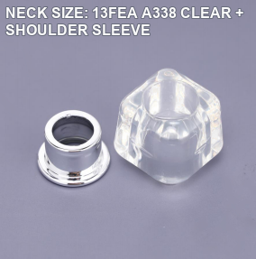 NECK SIZE: 13FEA A338 CLEAR + SHOULDER SLEEVE perfume bottle cap reference