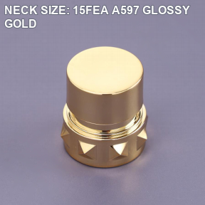 NECK SIZE: 15FEA A597 GLOSSY GOLD perfume bottle cap reference