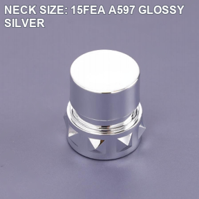 NECK SIZE: 15FEA A597 GLOSSY SILVER perfume bottle cap reference
