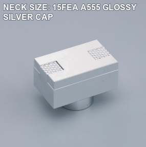 NECK SIZE: 15FEA A555 GLOSSY SILVER CAP perfume bottle cap reference