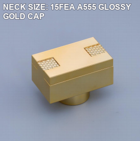 NECK SIZE: 15FEA A555 GLOSSY GOLD CAP perfume bottle cap reference