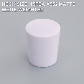 NECK SIZE: 15FEA A552 MATTE WHITE WEIGHTED perfume bottle cap reference