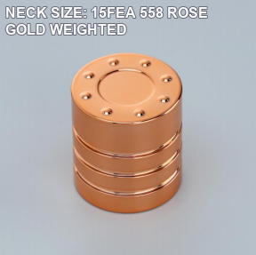 NECK SIZE: 15FEA 558 ROSE GOLD WEIGHTED perfume bottle cap reference