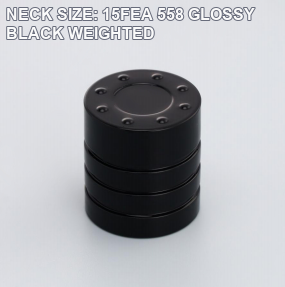 NECK SIZE: 15FEA 558 GLOSSY BLACK WEIGHTED perfume bottle cap reference