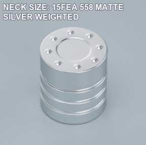 NECK SIZE: 15FEA 558 MATTE SILVER WEIGHTED perfume bottle cap reference