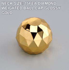 NECK SIZE: 15FEA DIAMOND WEIGHTED BALL CAP GLOSSY GOLD perfume bottle cap reference