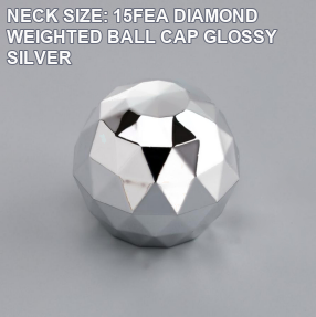 NECK SIZE: 15FEA DIAMOND WEIGHTED BALL CAP GLOSSY SILVER perfume bottle cap reference