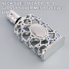 NECK SIZE: 15FEA DP - P - 8 GLOSSY SILVER MESH SLEEVE 80ML perfume bottle cap reference