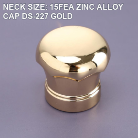 NECK SIZE: 15FEA ZINC ALLOY CAP DS-227 GOLD perfume bottle cap reference