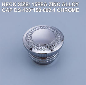 NECK SIZE: 15FEA ZINC ALLOY CAP DS-120*150-002-1 CHROME perfume bottle cap reference