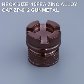 NECK SIZE: 15FEA ZINC ALLOY CAP ZP-612 GUNMETAL perfume bottle cap reference