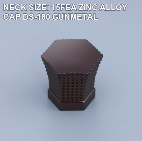 NECK SIZE: 15FEA ZINC ALLOY CAP DS-180 GUNMETAL perfume bottle cap reference