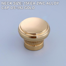 NECK SIZE: 15FEA ZINC ALLOY CAP DS-192 GOLD perfume bottle cap reference