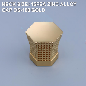 NECK SIZE: 15FEA ZINC ALLOY CAP DS-180 GOLD perfume bottle cap reference