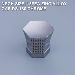 NECK SIZE: 15FEA ZINC ALLOY CAP DS-180 CHROME perfume bottle cap reference
