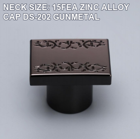 NECK SIZE: 15FEA ZINC ALLOY CAP DS-202 GUNMETAL perfume bottle cap reference