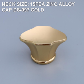 NECK SIZE: 15FEA ZINC ALLOY CAP DS-097 GOLD perfume bottle cap reference
