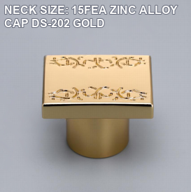 NECK SIZE: 15FEA ZINC ALLOY CAP DS-202 GOLD perfume bottle cap reference