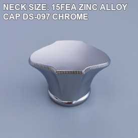 NECK SIZE: 15FEA ZINC ALLOY CAP DS-097 CHROME perfume bottle cap reference
