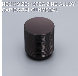 NECK SIZE: 15FEA ZINC ALLOY CAP DS-041 GUNMETAL perfume bottle cap reference