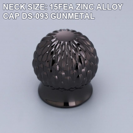 NECK SIZE: 15FEA ZINC ALLOY CAP DS-093 GUNMETAL perfume bottle cap reference
