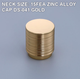 NECK SIZE: 15FEA ZINC ALLOY CAP DS-041 GOLD perfume bottle cap reference