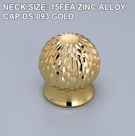 NECK SIZE: 15FEA ZINC ALLOY CAP DS-093 GOLD perfume bottle cap reference