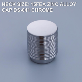 NECK SIZE: 15FEA ZINC ALLOY CAP DS-041 CHROME perfume bottle cap reference
