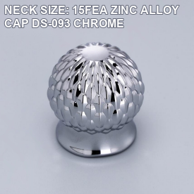 NECK SIZE: 15FEA ZINC ALLOY CAP DS-093 CHROME perfume bottle cap reference